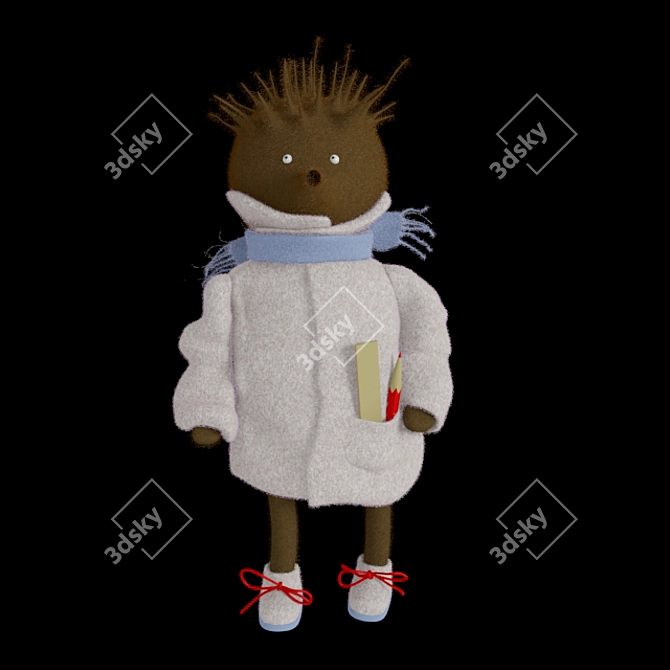 Handmade Hedgehog Doll 3D model image 2