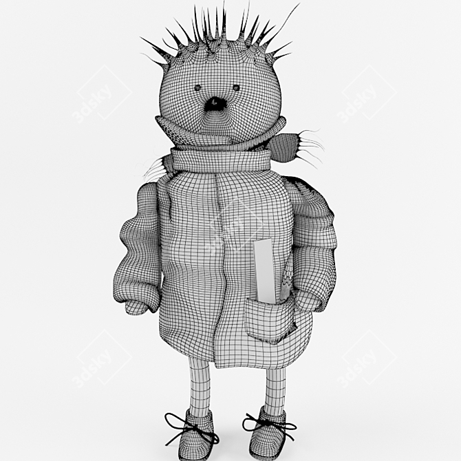 Handmade Hedgehog Doll 3D model image 3