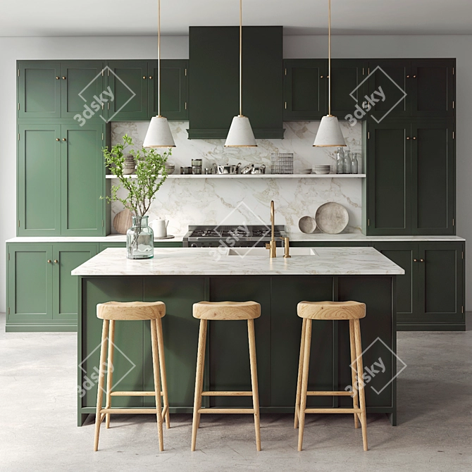 Devol Open-Stack Kitchen Design 3D model image 1