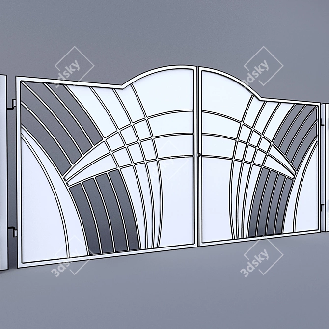 Sturdy Steel Gate: Durable Design 3D model image 3