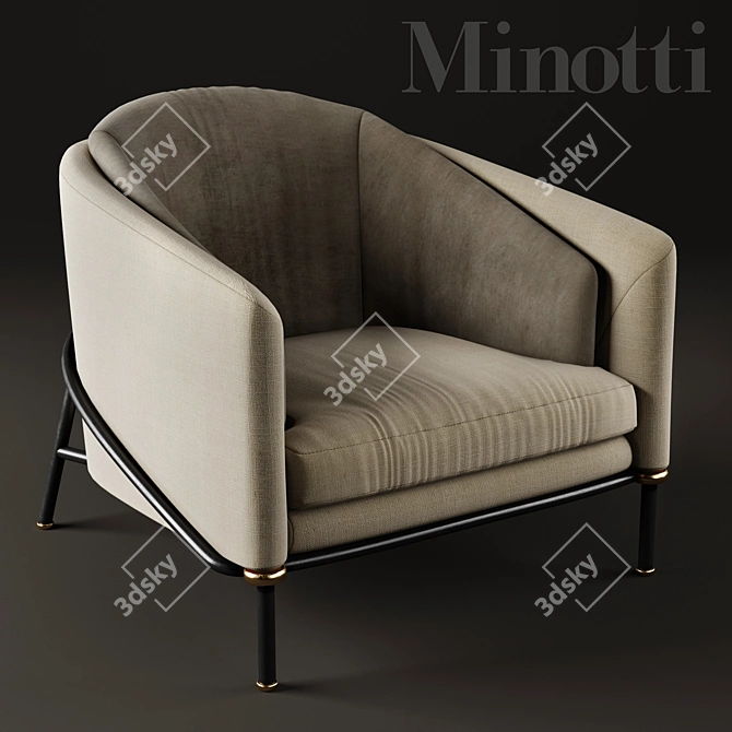 Elegant Minotti Fil noir Chair 3D model image 2