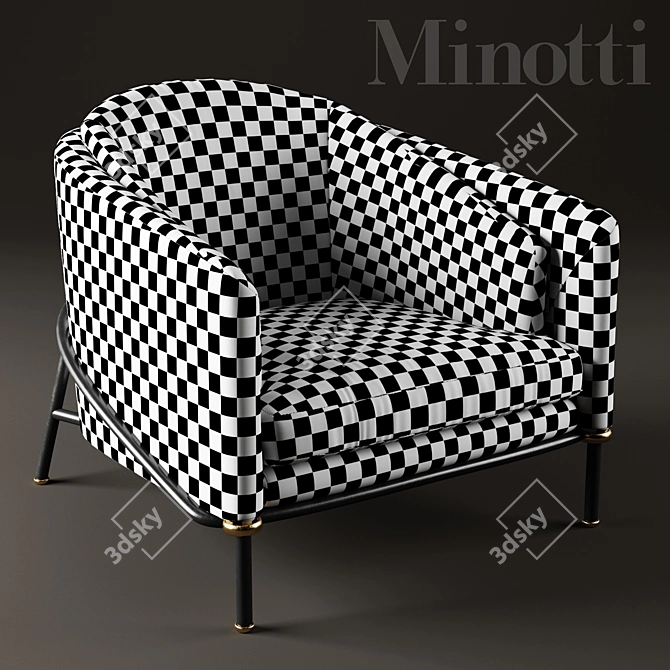 Elegant Minotti Fil noir Chair 3D model image 3