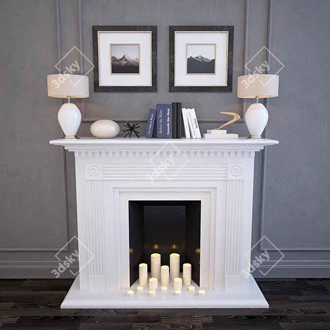 Decorative Fireplace Set 3D model image 1