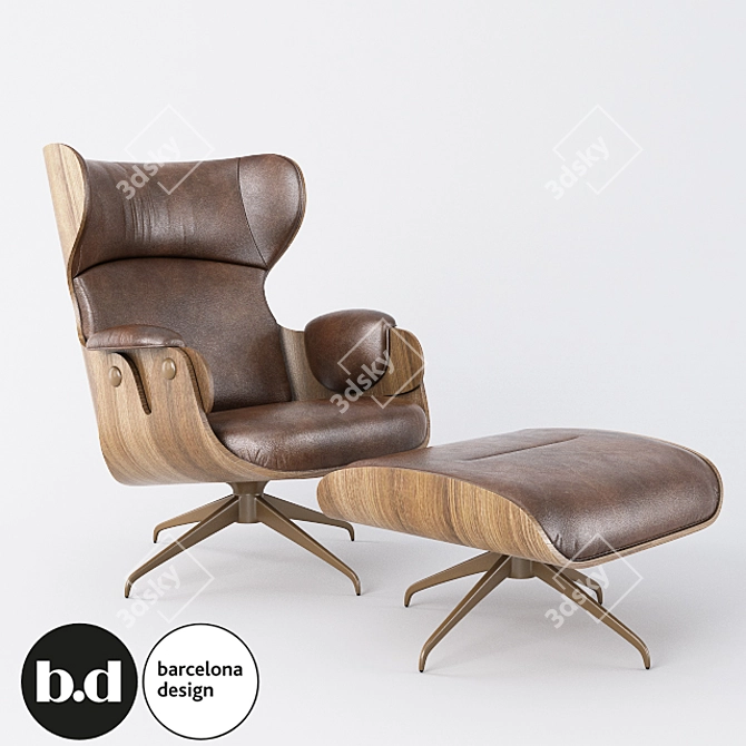 BD Barcelona Lounger Armchair Set: Stylish Design by Jaime Hayon 3D model image 1