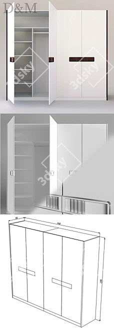 D&M Wardrobe - Sleek, Spacious, Stylish 3D model image 2