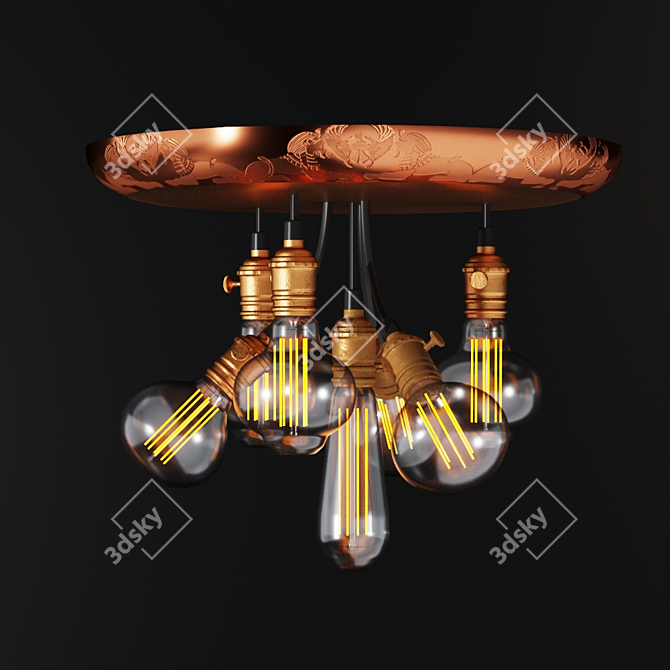 Industrial Steampunk Lamps 3D model image 3