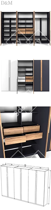 Versatile Set of DM Cabinets - Stylish Storage Solution 3D model image 2