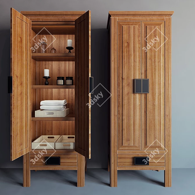 Customized Wardrobe 10 - Stylish & Spacious 3D model image 2