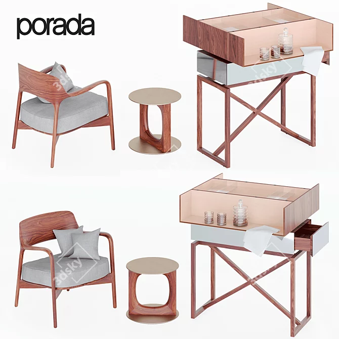 Elegant Porada Set - Italian Design 3D model image 1