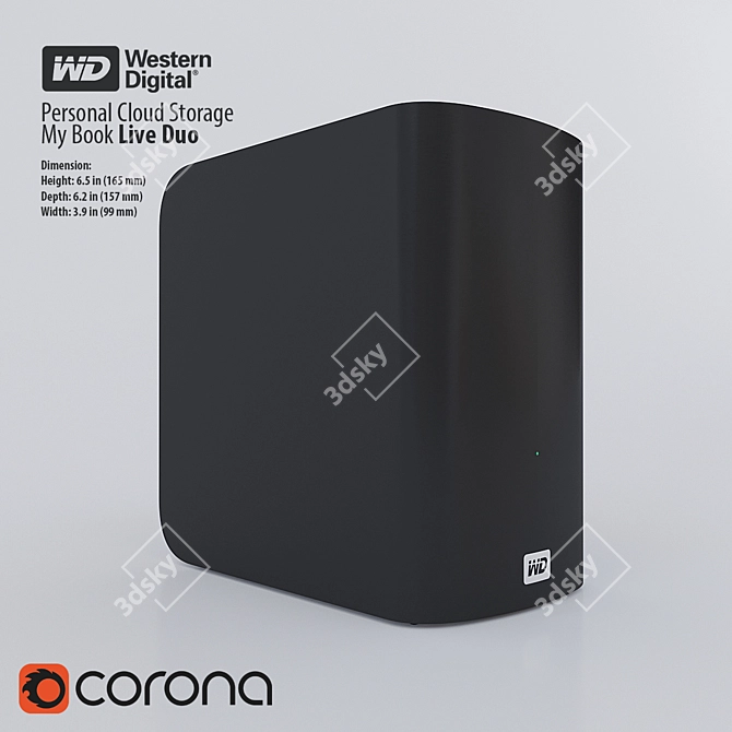 WD My Book Live Duo - Personal Cloud Storage 3D model image 1