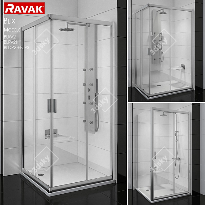 Ravak BLIX Corner Shower Combo 3D model image 1