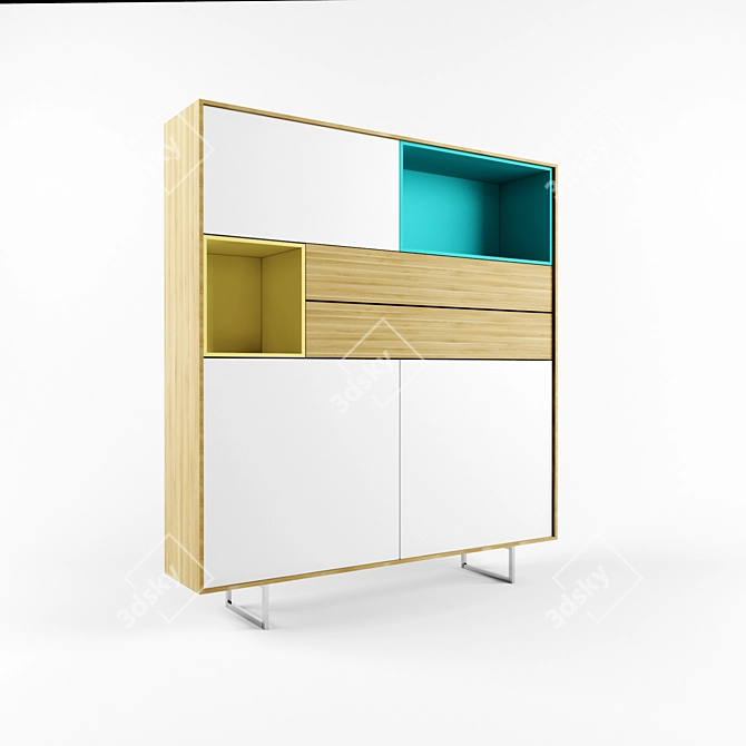  Modern Chest of Drawers 3D model image 2