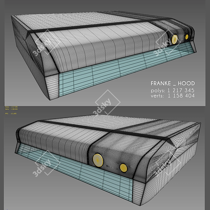 Title: Enhanced Franke Hood: Uncompromising Quality 3D model image 2