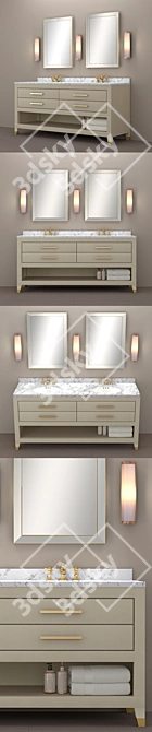 Shagreen Double Washstand in Gray 3D model image 2