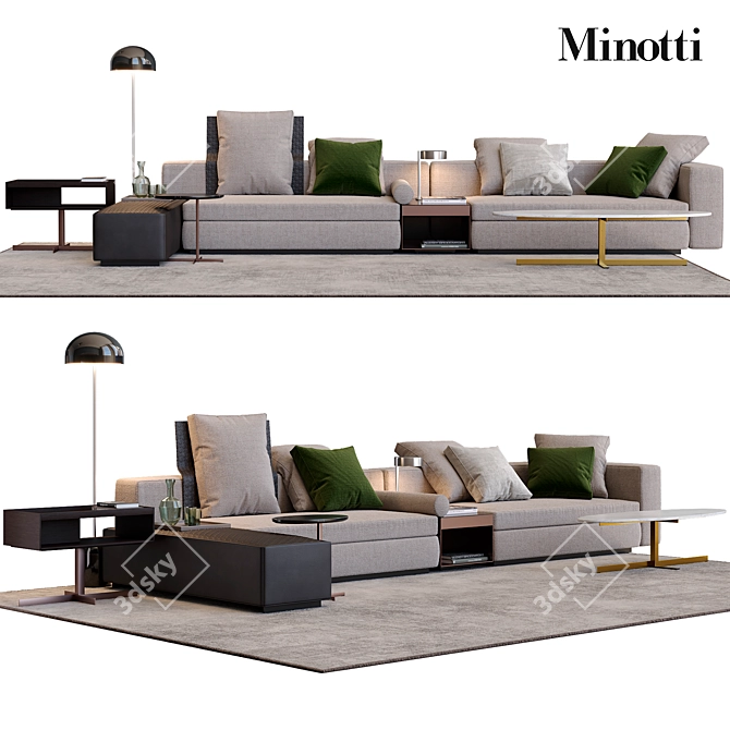 Sophisticated Minotti Yang Sofa - 3D Model 3D model image 1