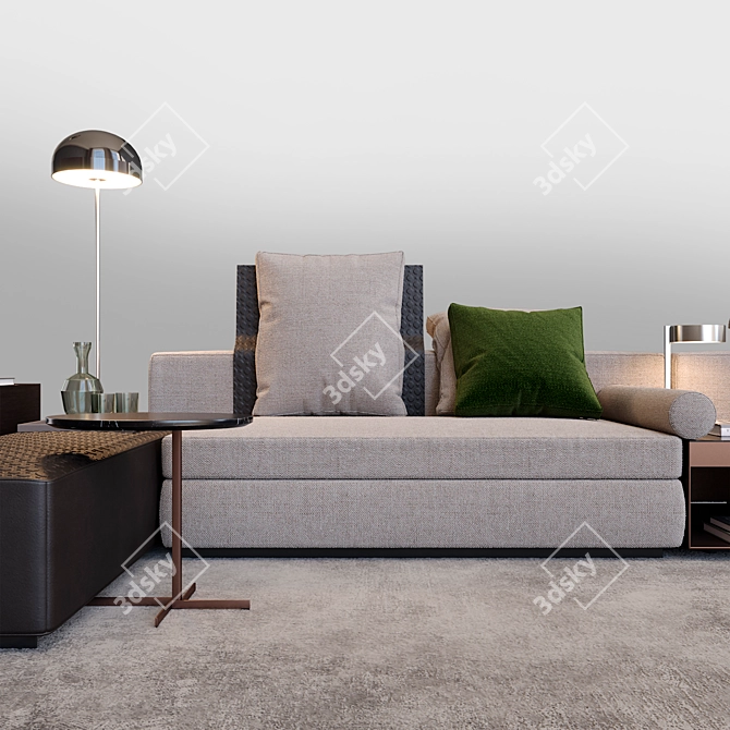 Sophisticated Minotti Yang Sofa - 3D Model 3D model image 2