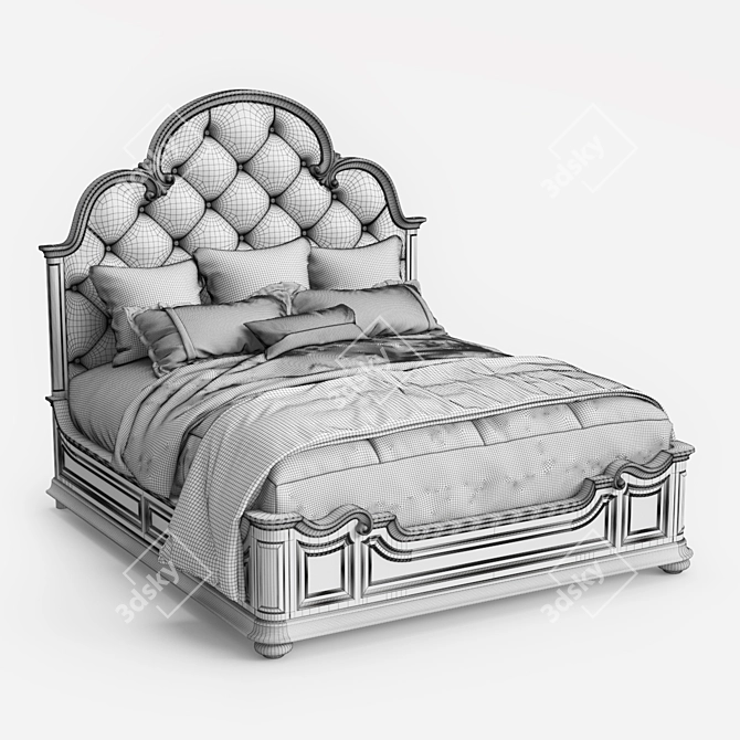 Grand Palais King Panel Bed 3D model image 3