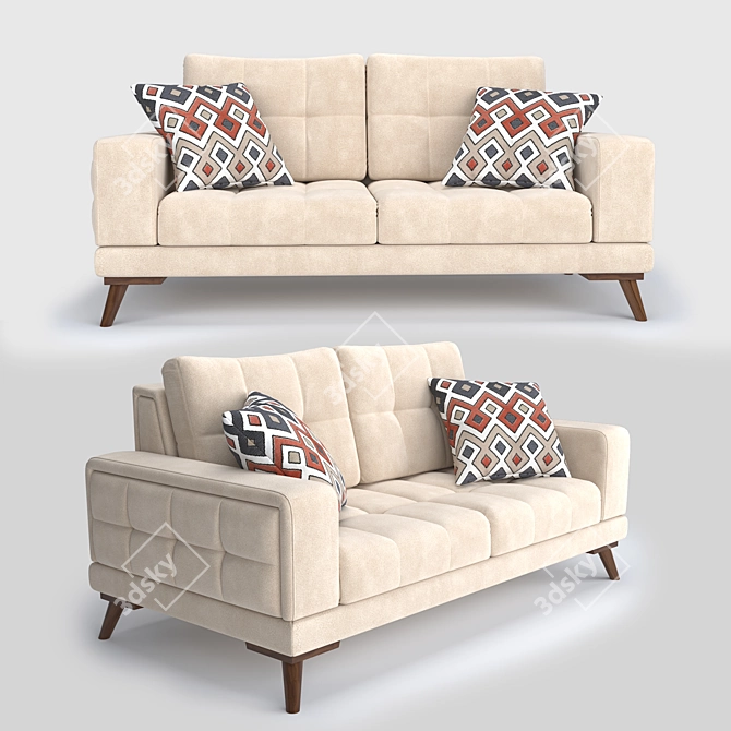 Elegant Vienna Sofa 3D model image 1