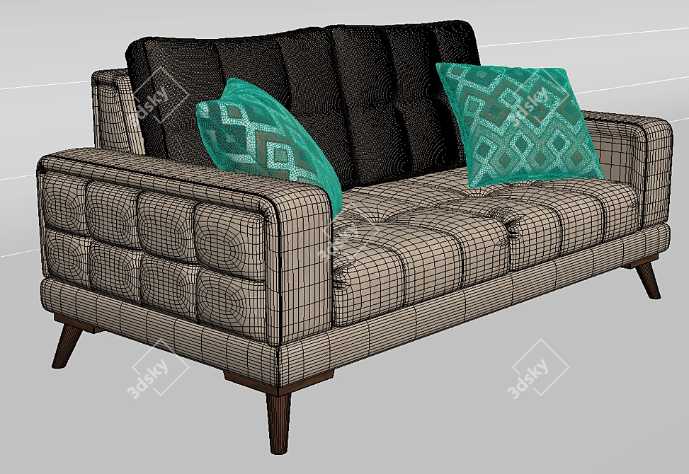 Elegant Vienna Sofa 3D model image 2