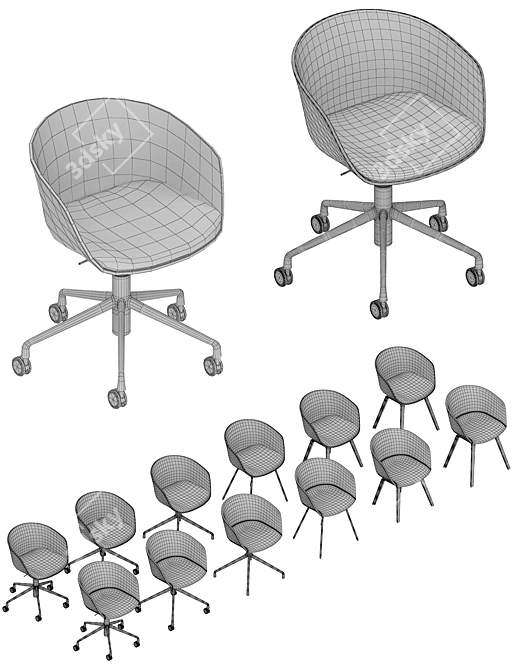 Hay About A Chair ACC: Stylish and Versatile Seating 3D model image 3