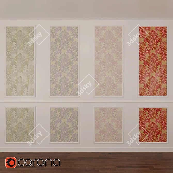 Ainsley Wallpaper: Elegant Seabrook Collection 3D model image 1