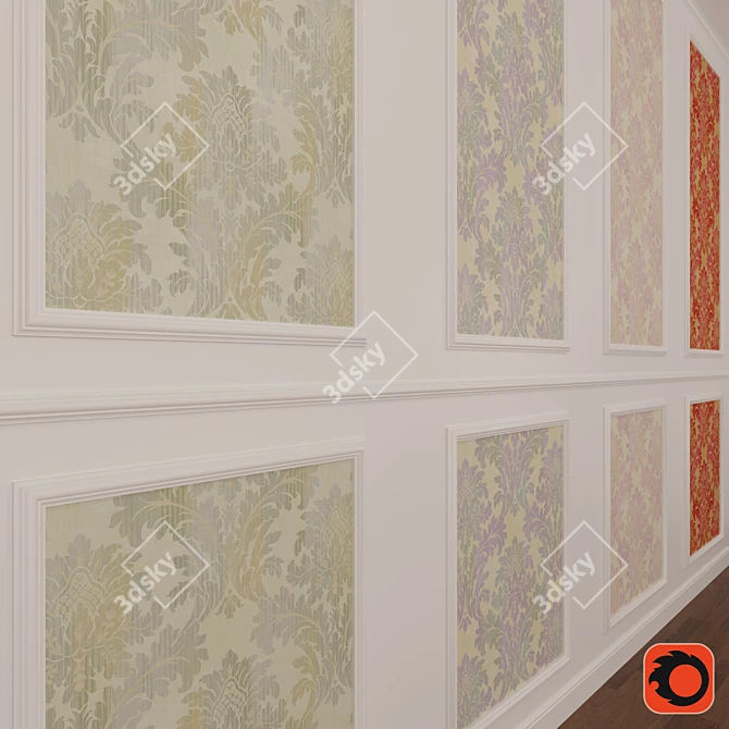 Ainsley Wallpaper: Elegant Seabrook Collection 3D model image 2