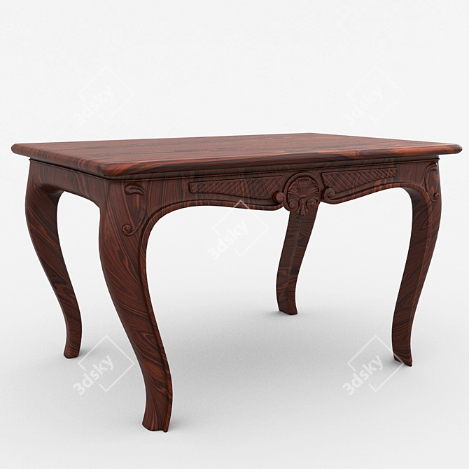 Elegant Wooden Dining Table 3D model image 1