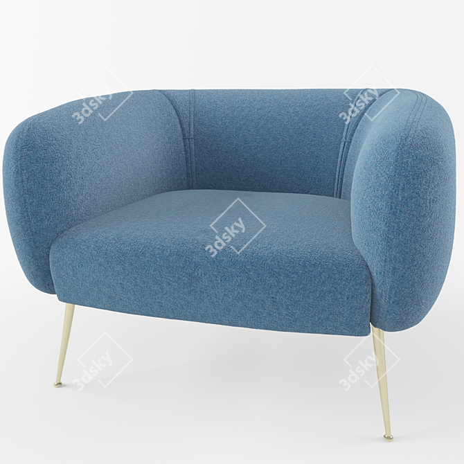 Willa Arlo Armchair: Sleek and Stylish 3D model image 3