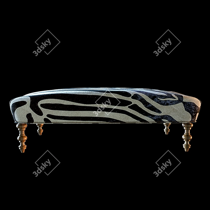 Traditional Tilda Bench Ottoman 3D model image 2