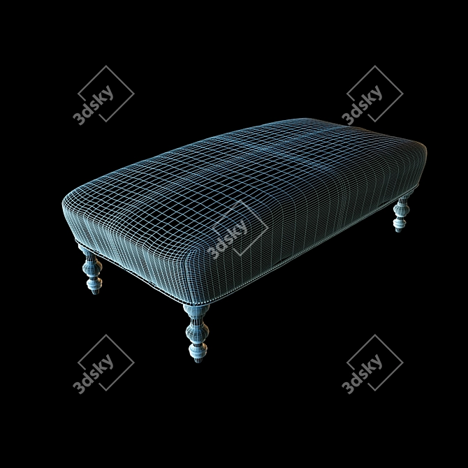 Traditional Tilda Bench Ottoman 3D model image 3