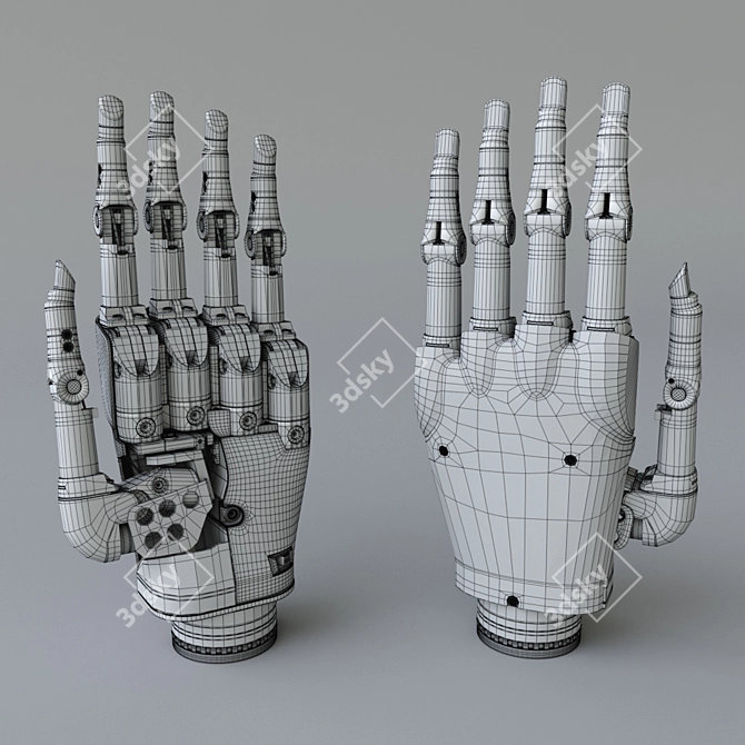 Advanced Myoelectric Hand Prosthesis 3D model image 3