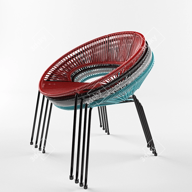 Modern Acapulco Dining Chair 3D model image 1