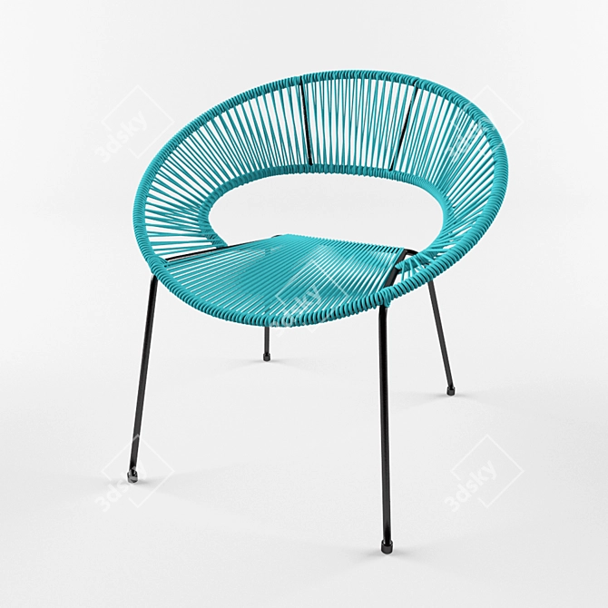 Modern Acapulco Dining Chair 3D model image 2