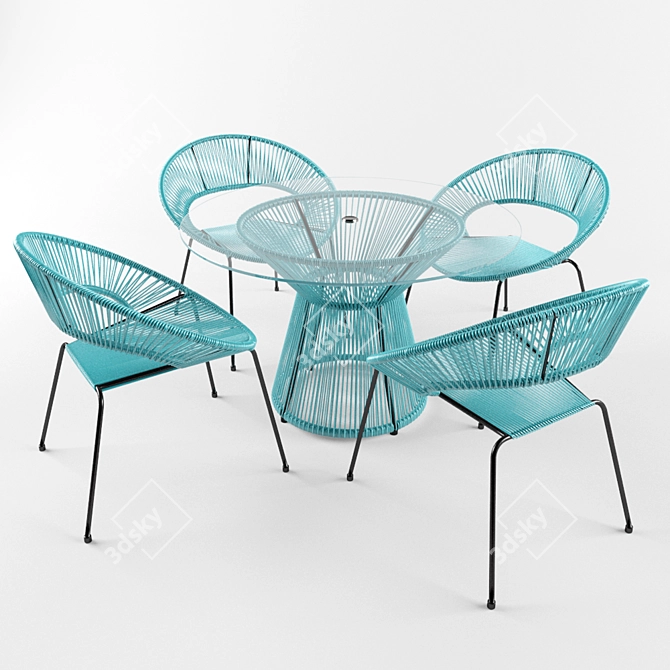 Modern Acapulco Dining Chair 3D model image 3