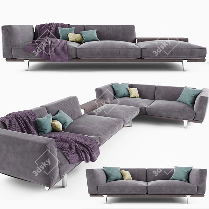 Versatile Corner Sofas Set 3D model image 1