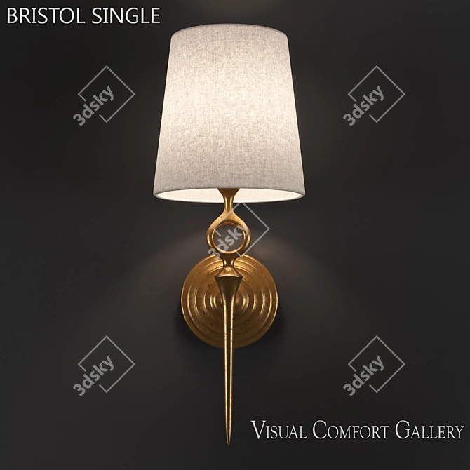 Vintage Elegance: Bristol Single Wall Light 3D model image 1