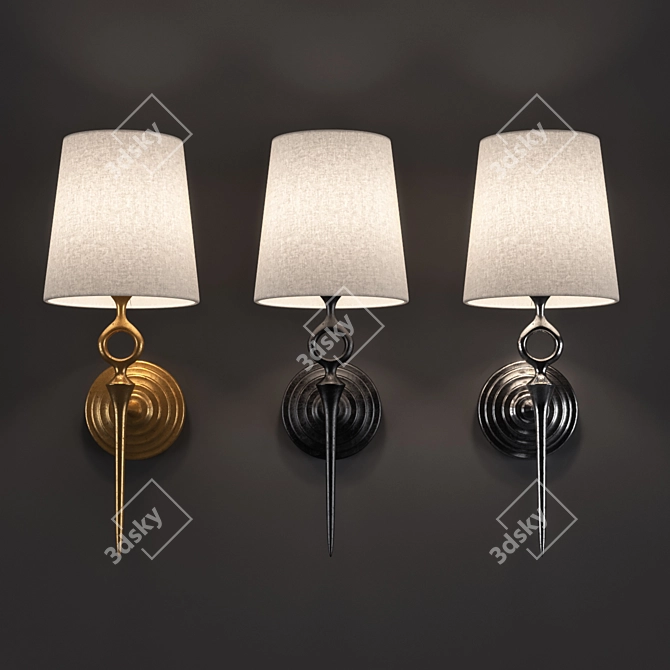 Vintage Elegance: Bristol Single Wall Light 3D model image 2