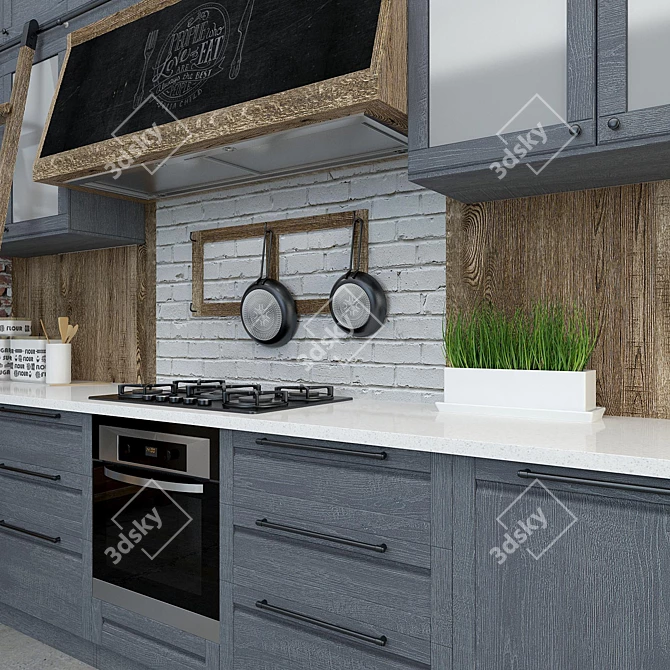 Industrial Loft Kitchen Dynamics 3D model image 2