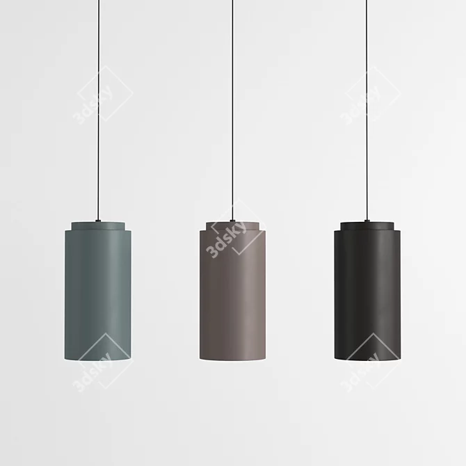 Sleek CFL Pendant Light 3D model image 1