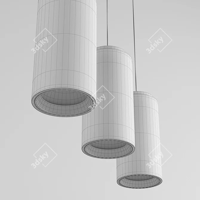 Sleek CFL Pendant Light 3D model image 3