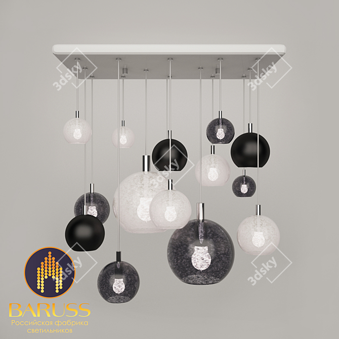 Elegant Glass Chandelier - Baruss BS103 3D model image 1