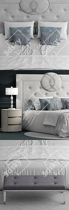 Luxurious Fendi Cameo Maxi Bed 3D model image 2