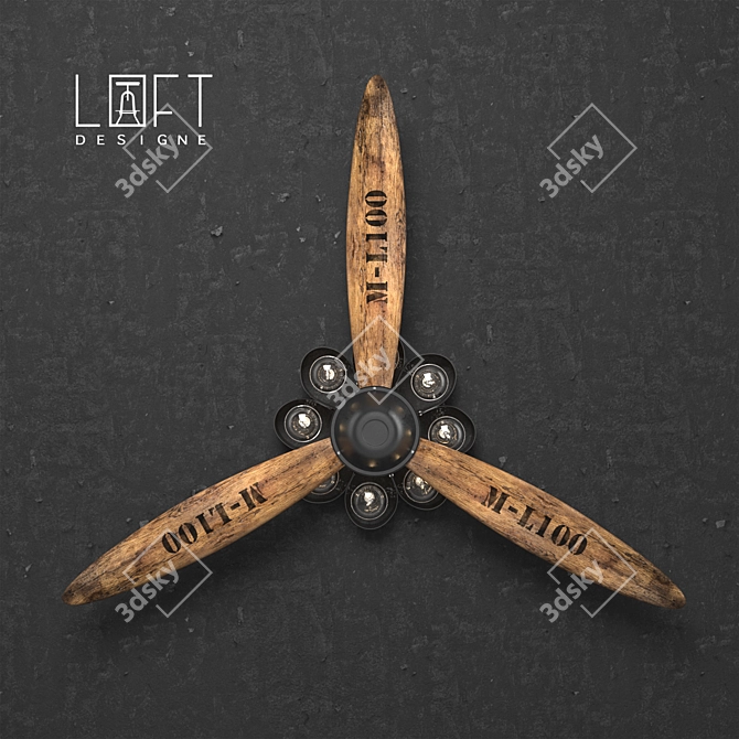 Modern Propeller Sconce 3D model image 2