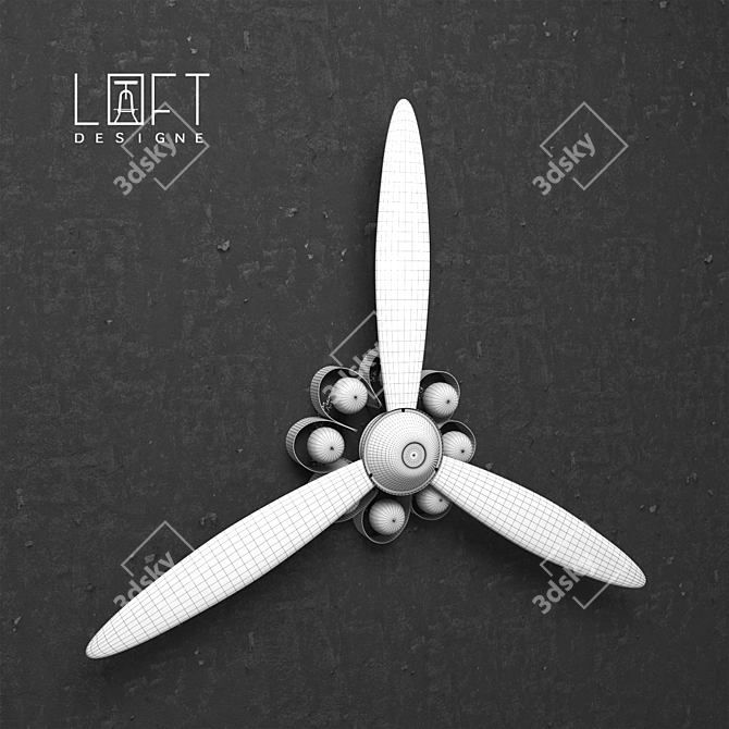 Modern Propeller Sconce 3D model image 3