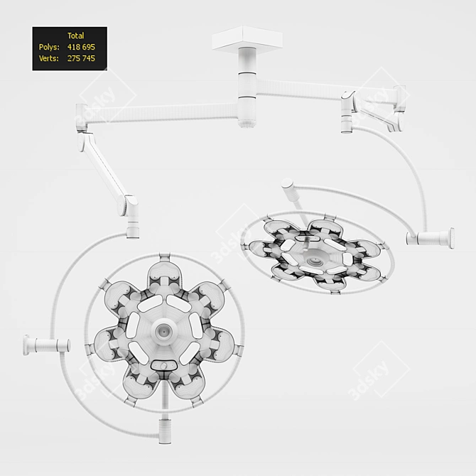 Versatile Medical Lighting Solution 3D model image 3