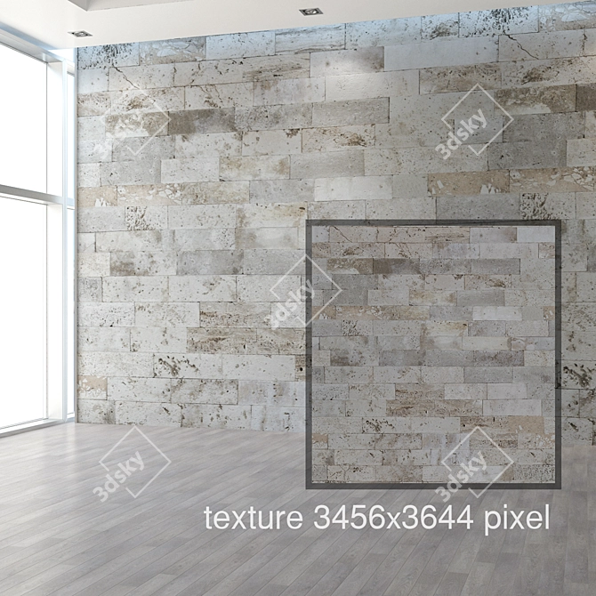 Seamless High-Resolution Travertine 3D model image 2