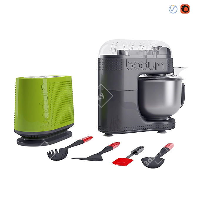 Bodum Kitchen Set: Tools, Toaster, Mixer 3D model image 1