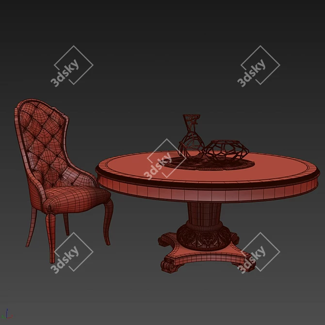 Elegant Carpanese Dining Set 3D model image 3