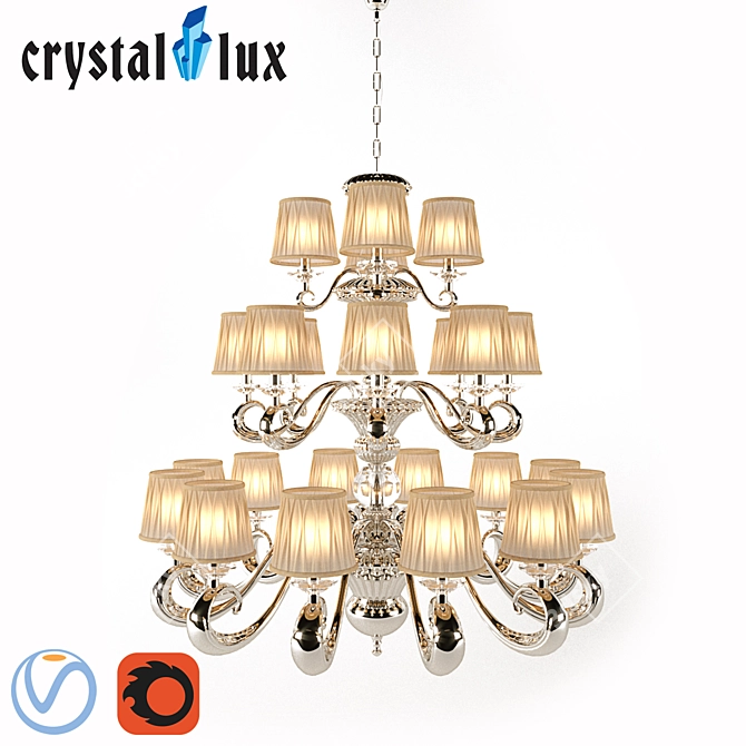 Elegant Crystal Lux Sanremo Chandelier 3D model image 1