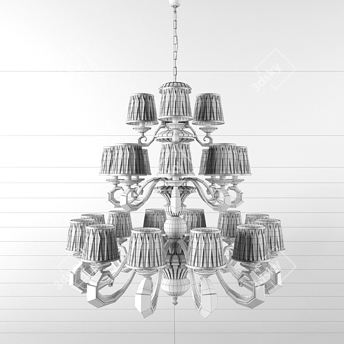 Elegant Crystal Lux Sanremo Chandelier 3D model image 2